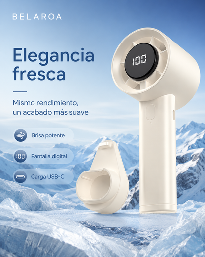 Ventilador Portátil Ultrapotente: Enfriamiento Instantáneo con Pantalla LED Digital (100 Velocidades)