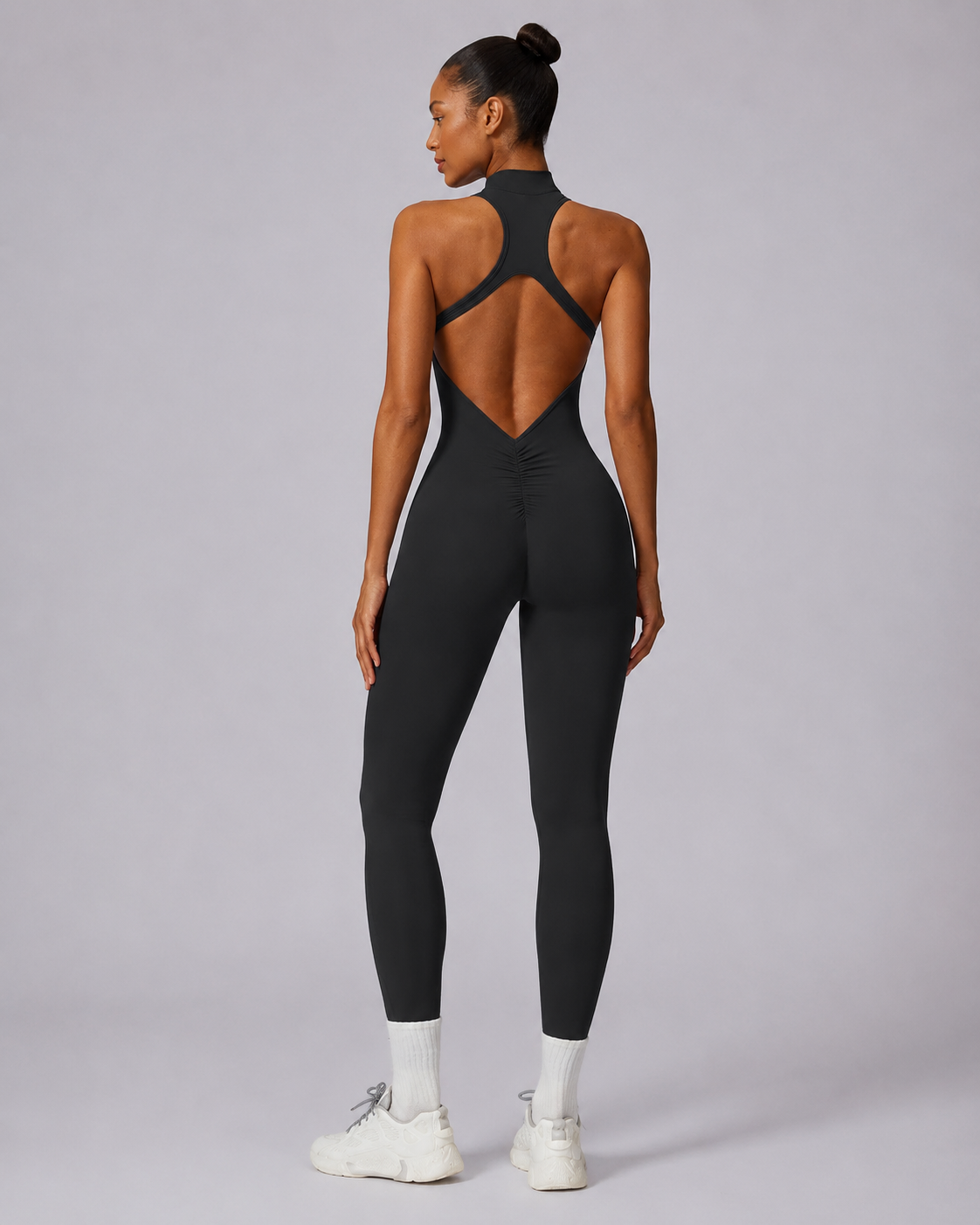 V-Back Sleeveless Sports Jumpsuit