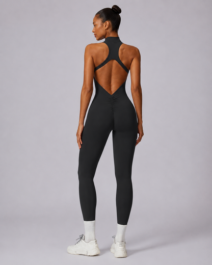 V-Back Sleeveless Sports Jumpsuit