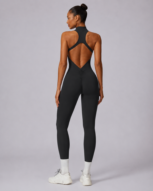 V-Back Sleeveless Sports Jumpsuit
