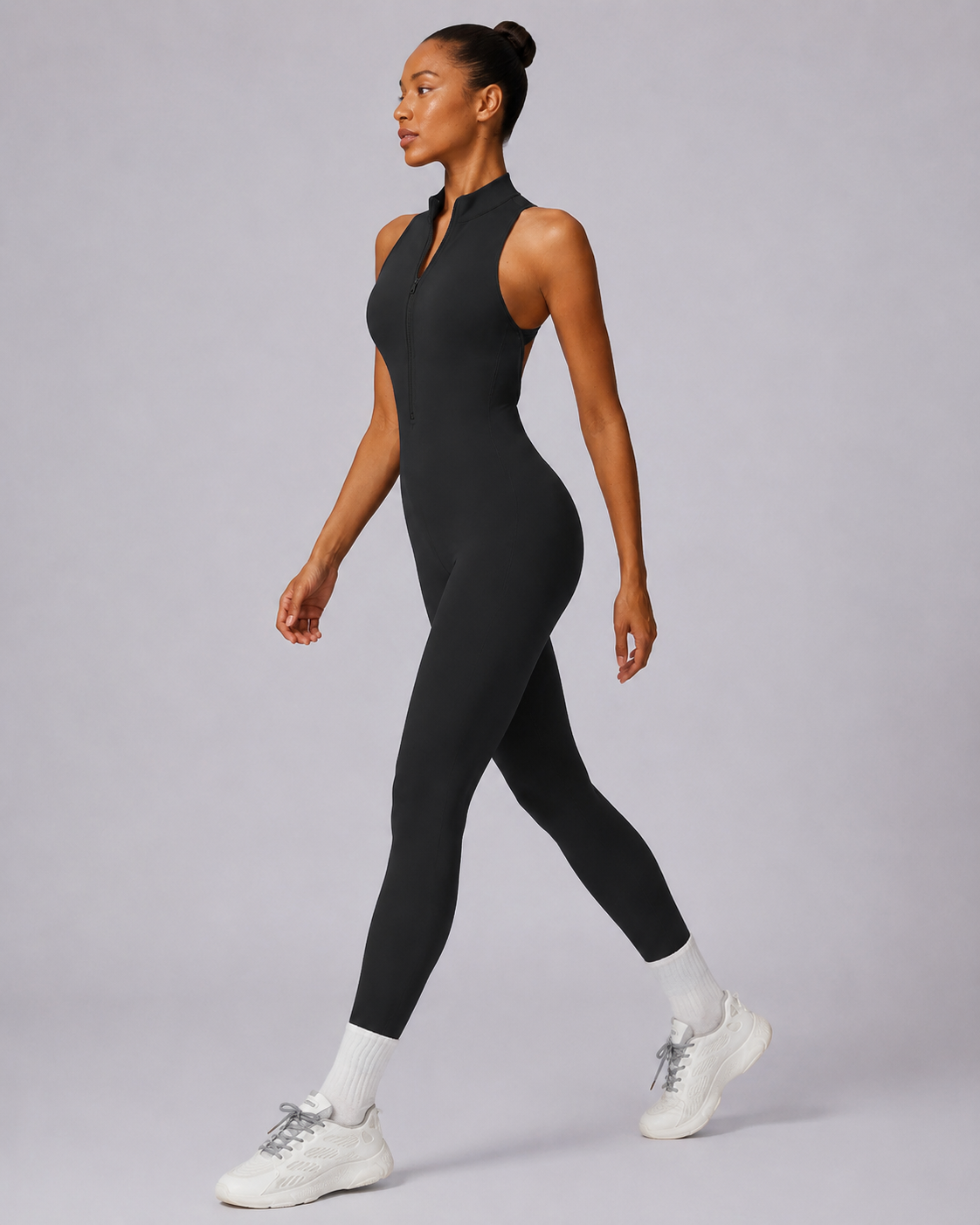 V-Back Sleeveless Sports Jumpsuit