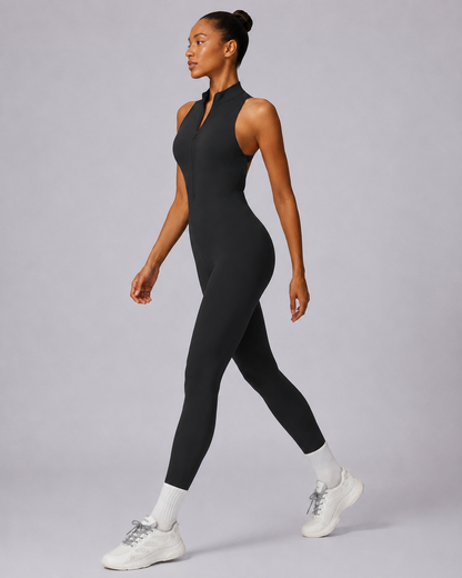 V-Back Sleeveless Sports Jumpsuit