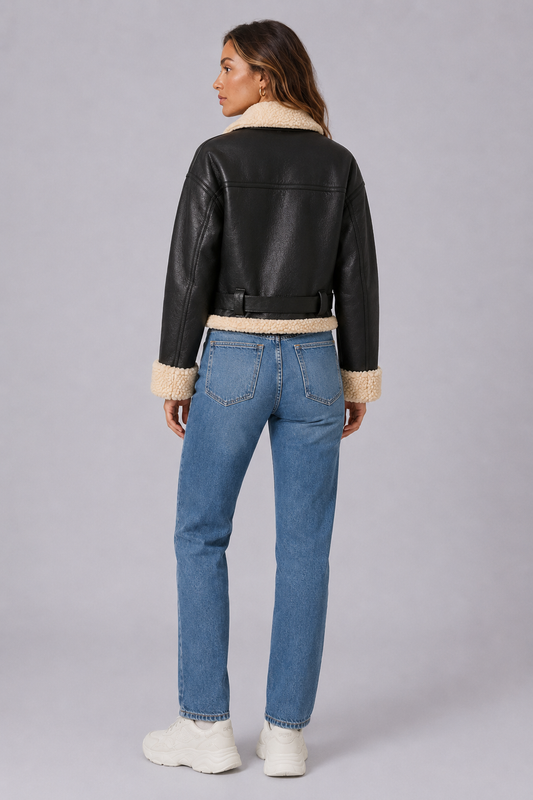 Faux Shearling Moto Jacket