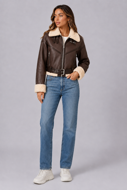 Faux Shearling Moto Jacket