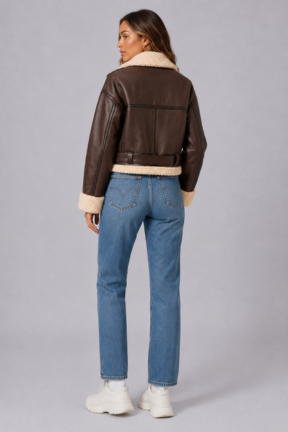 Faux Shearling Moto Jacket
