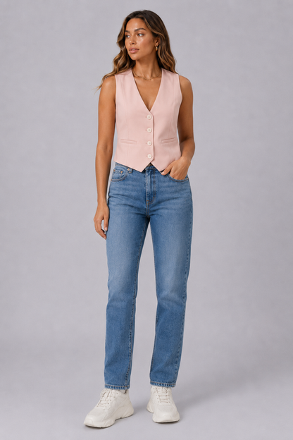 Chic Cropped Suit Vest