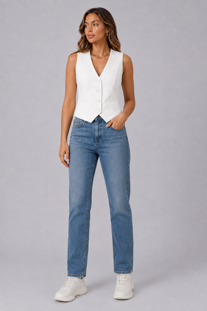 Chic Cropped Suit Vest