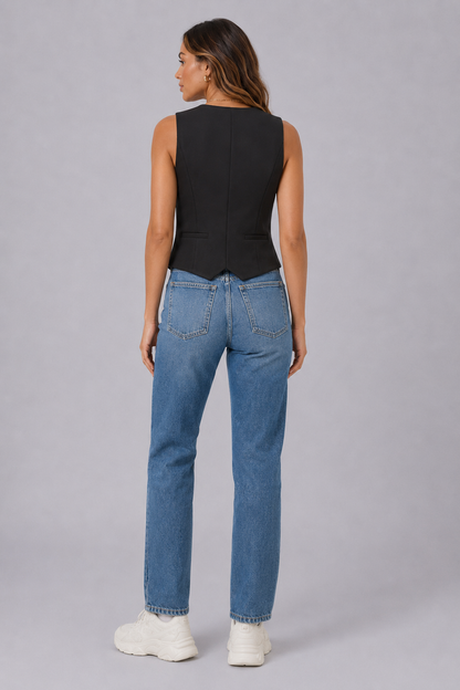 Chic Cropped Suit Vest