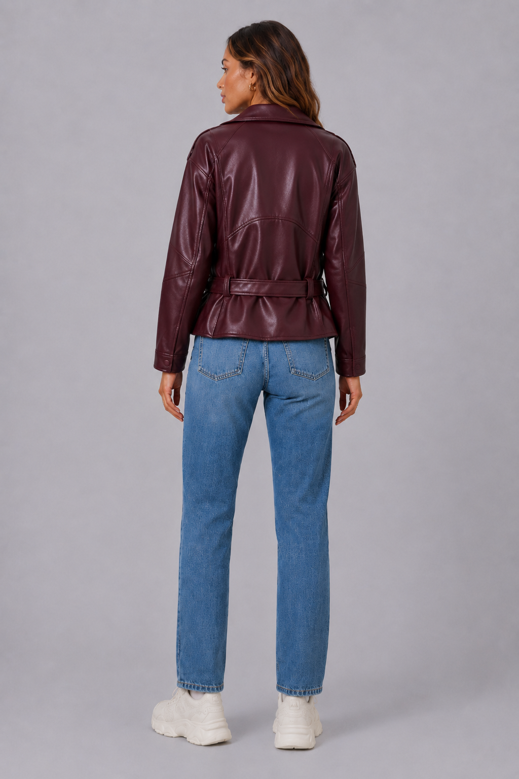 Vintage Faux Leather Cropped Trench