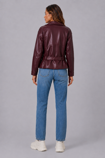 Vintage Faux Leather Cropped Trench