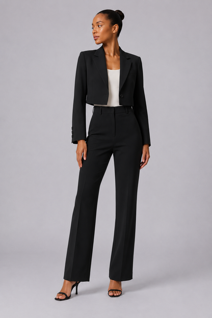 Chic Cropped Blazer Jacket