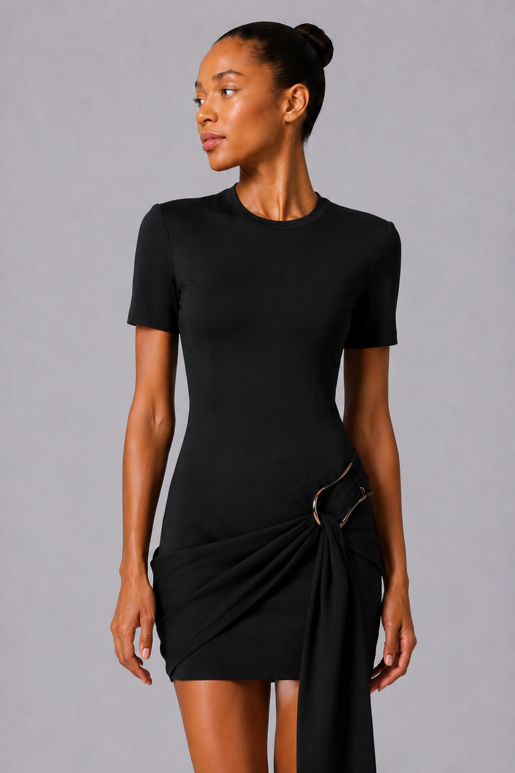 Metal Buckle Commuter Dress