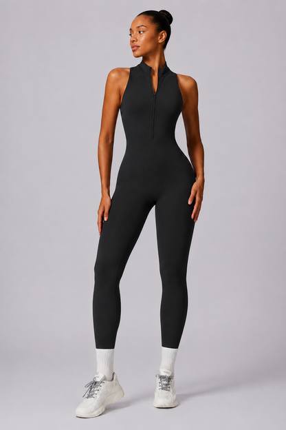 V-Back Sleeveless Sports Jumpsuit